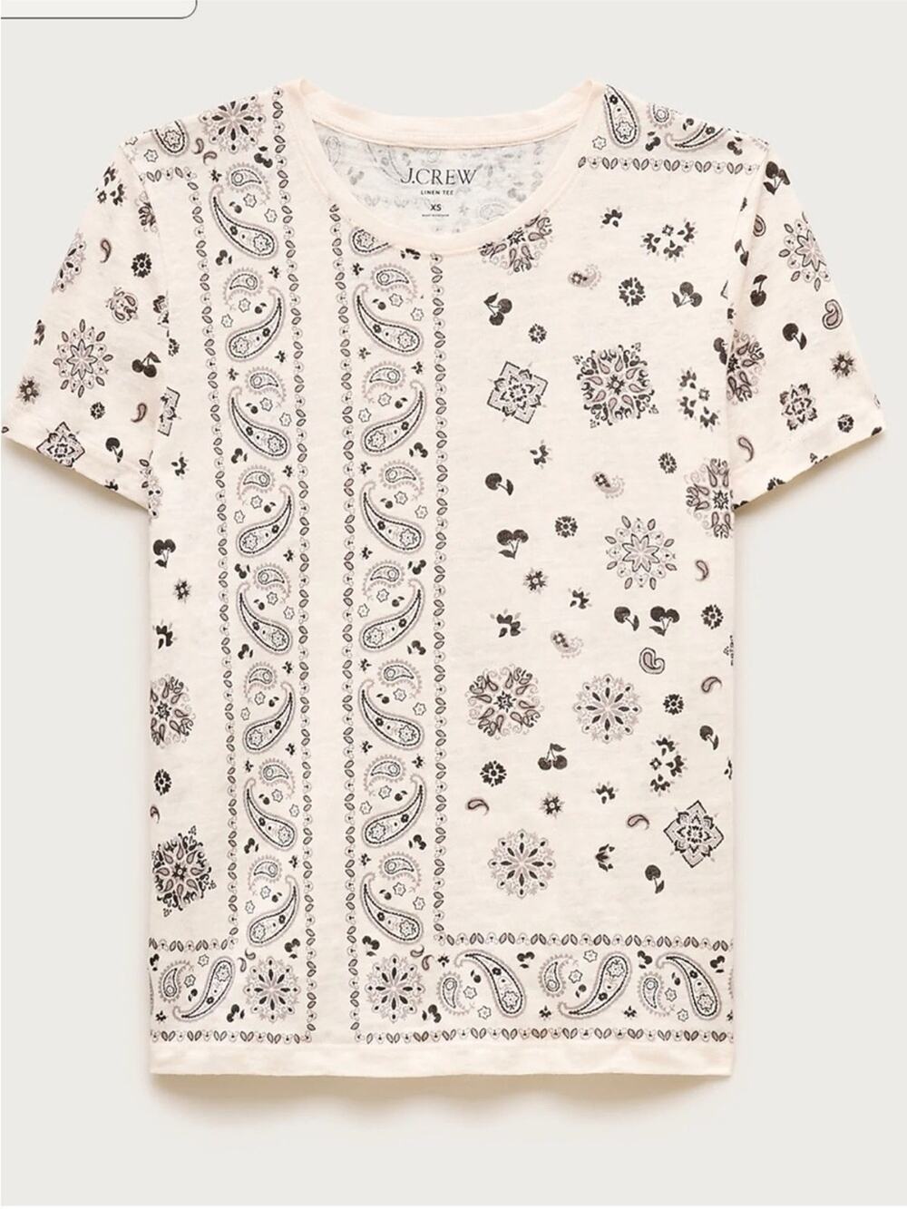 J.Crew New relaxed linen T-shirt in bandana print